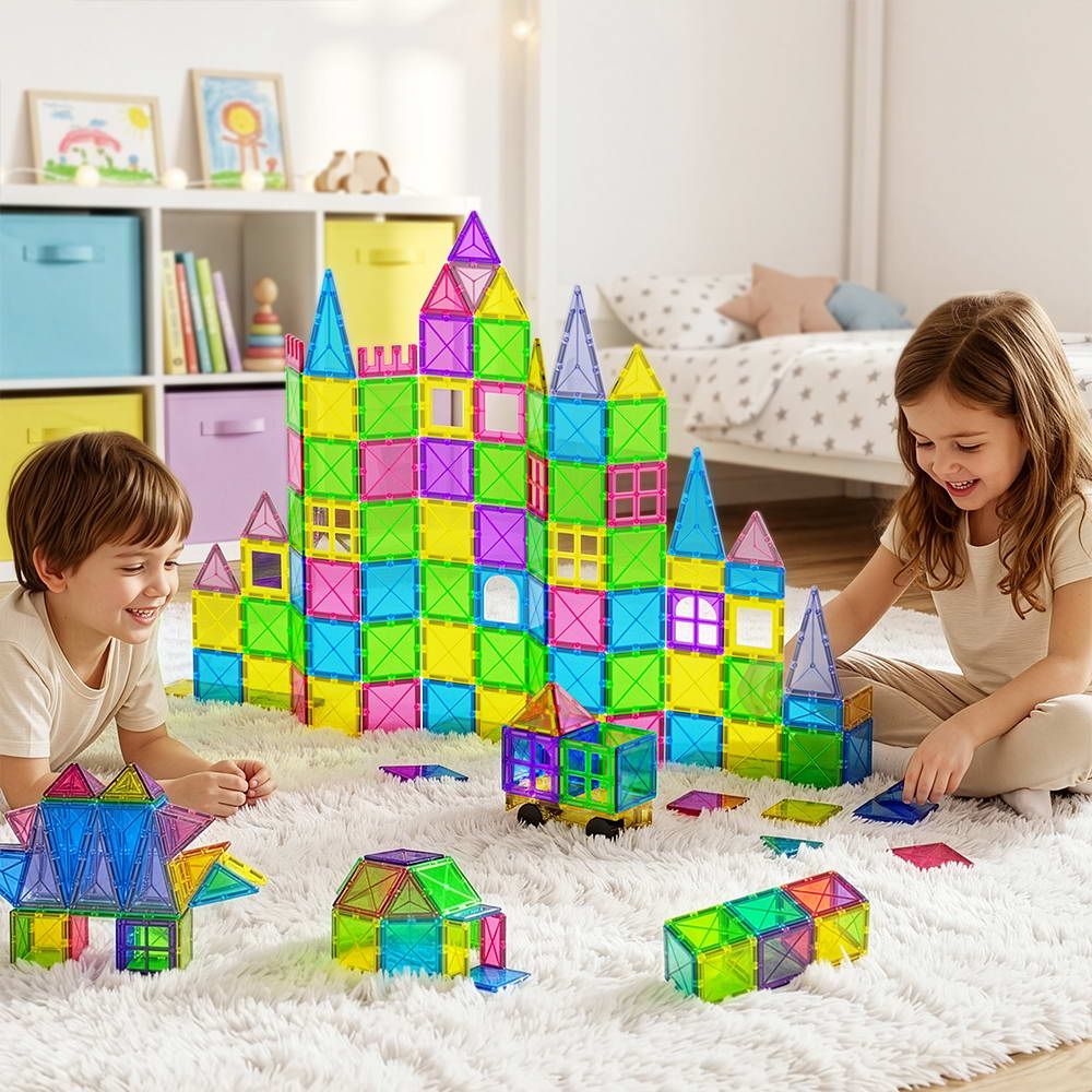 100pcs Kids Magnetic Tiles Blocks Building Educational Toys Children Gift