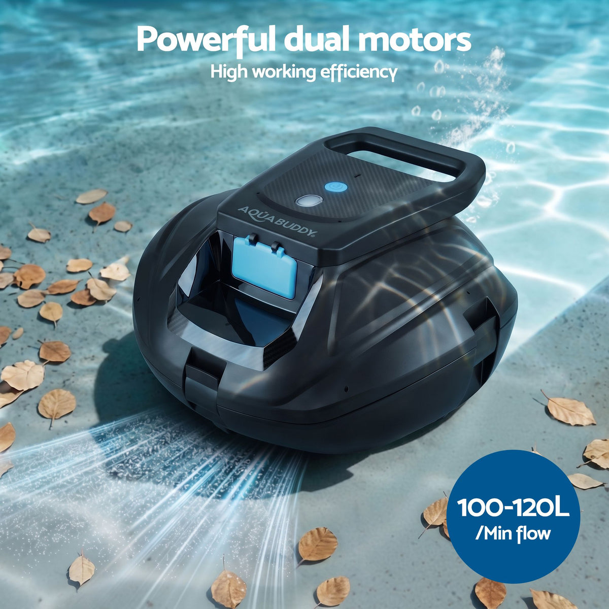 Cordless Pool Cleaner Robot Pool Vacuum Automatic Floor Clean 110Mins
