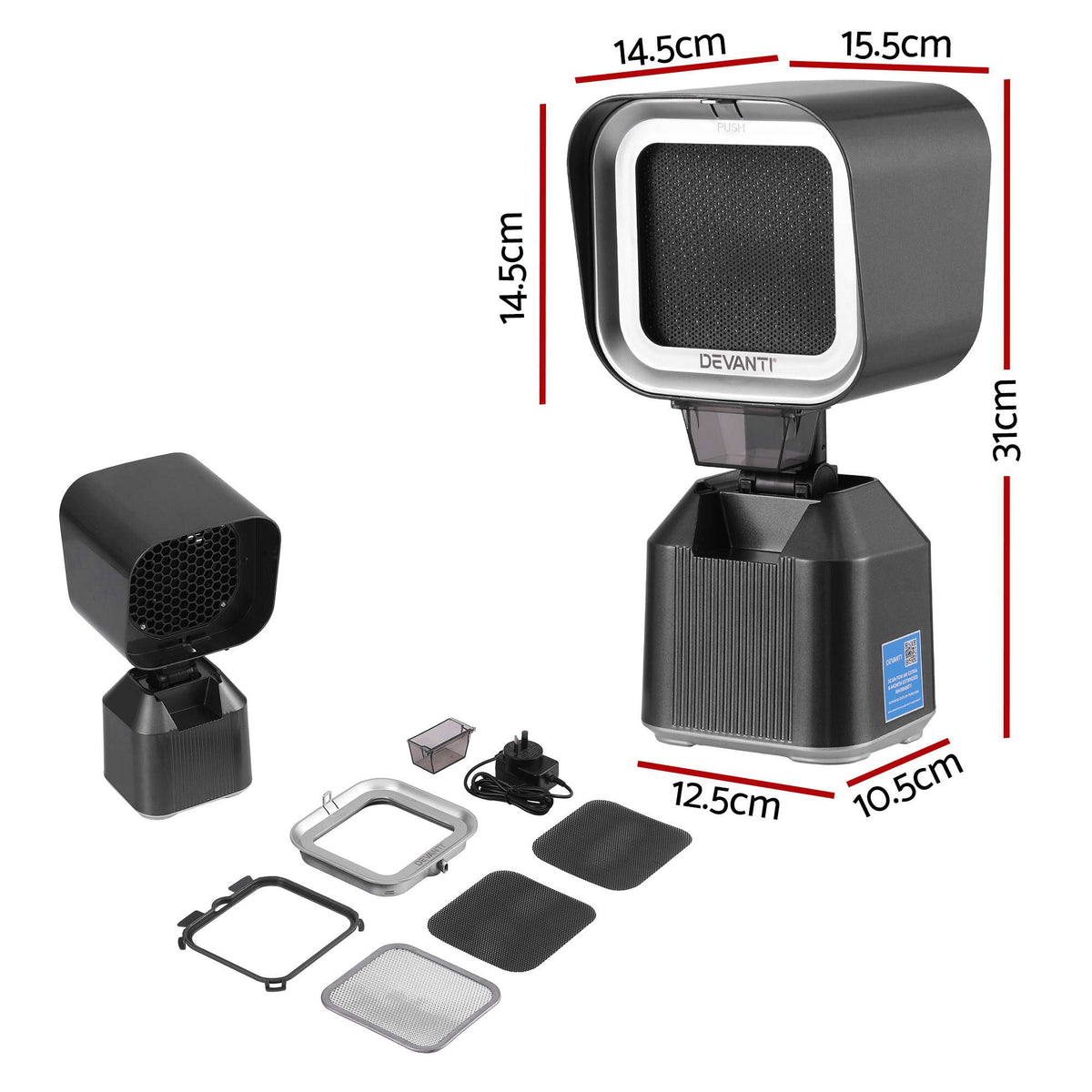 Portable Range Hood Desktop Ranghoods Exhaust Fan Adjustable Black