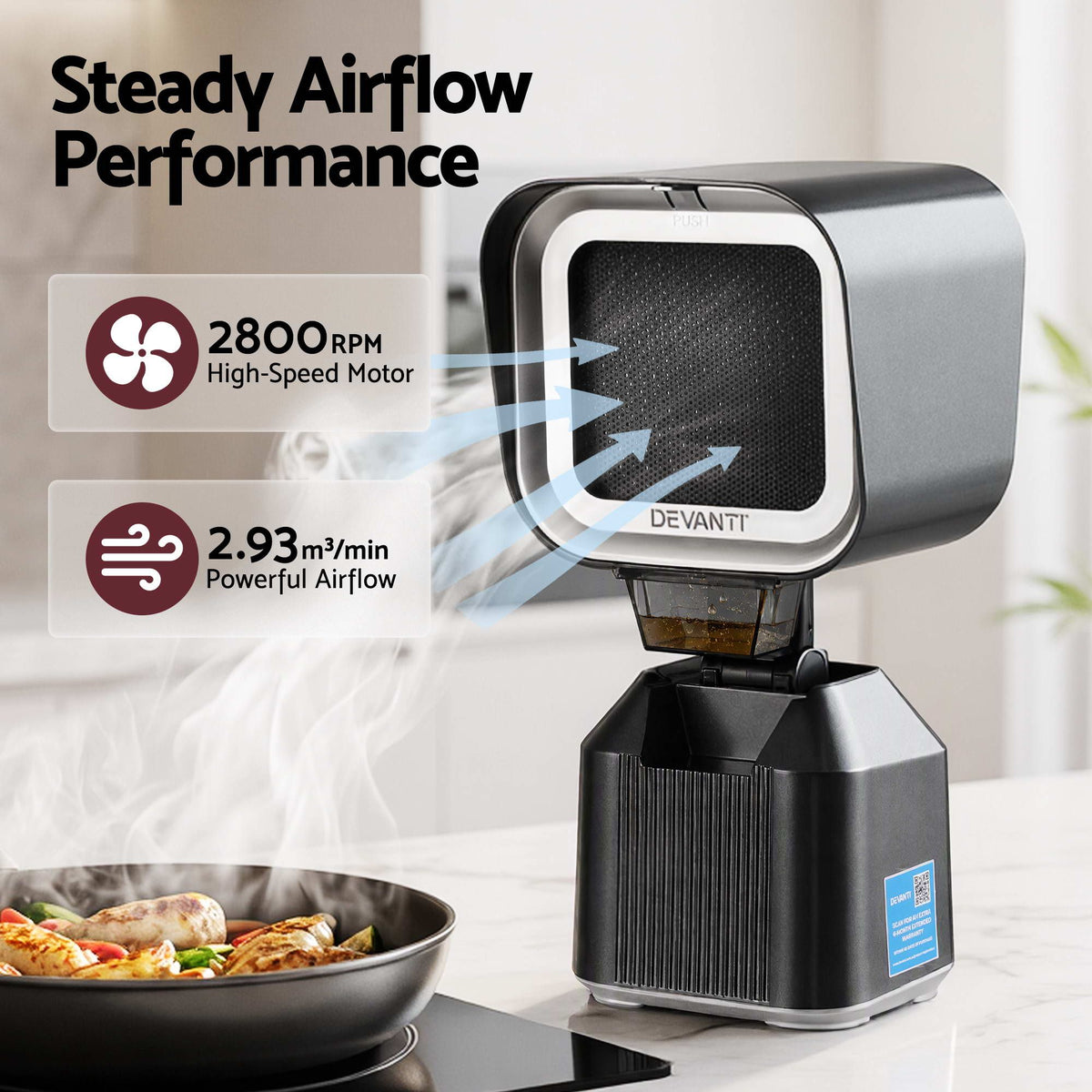 Portable Range Hood Desktop Ranghoods Exhaust Fan Adjustable Black