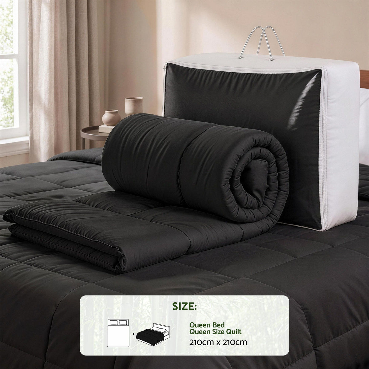 200GSM Bamboo Microfibre Queen Quilt Lightweight All Season Doona Duvet
