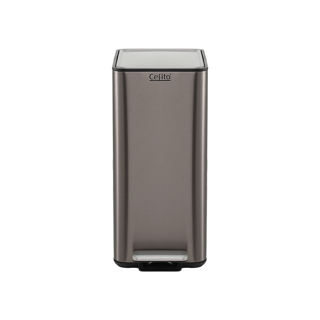 15L Pedal Rubbish Bin Slim Carbon Steel Garbage Bin for Home Grey