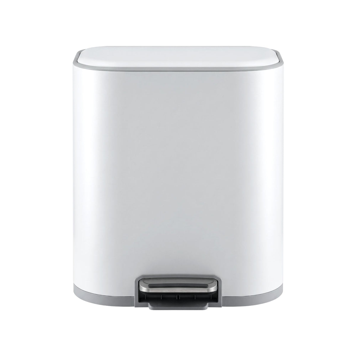 20L Trash Bin Steel Pedal Bins Soft Close Kitchen Rubbish Waste Can White