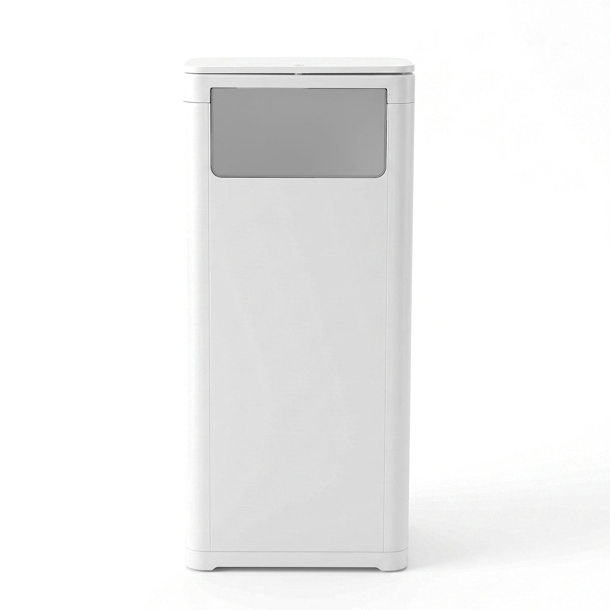 30L Commercial Trash Can with Lid Front Push Flap Rubbish Bin White