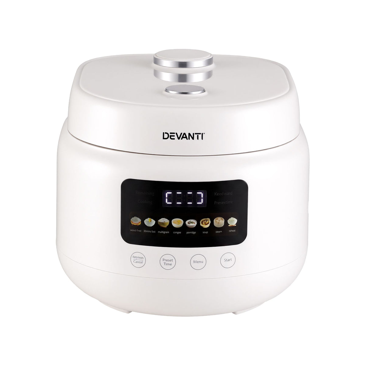 3L Rice Cooker Small 6 Cup 8-in-1 Multi Cooker with 24H Preset Off-White