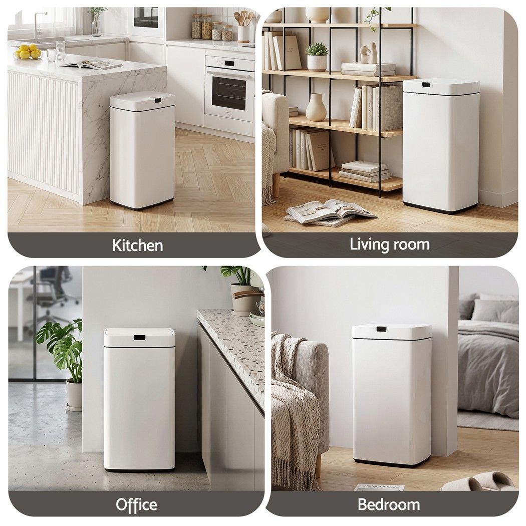 45L Motion Sensor Bin Rubbish Automatic White