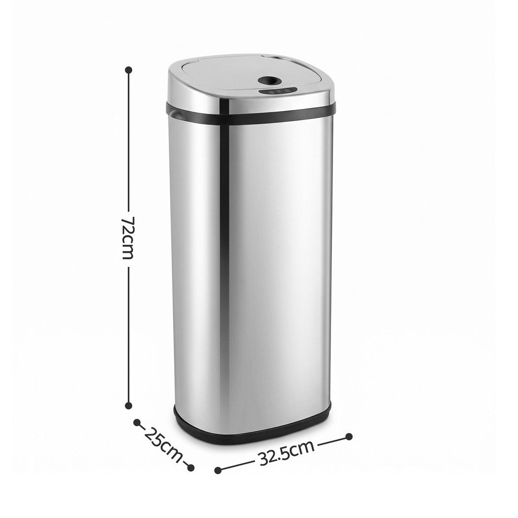 50L Motion Sensor Bin Rubbish Automatic Silver