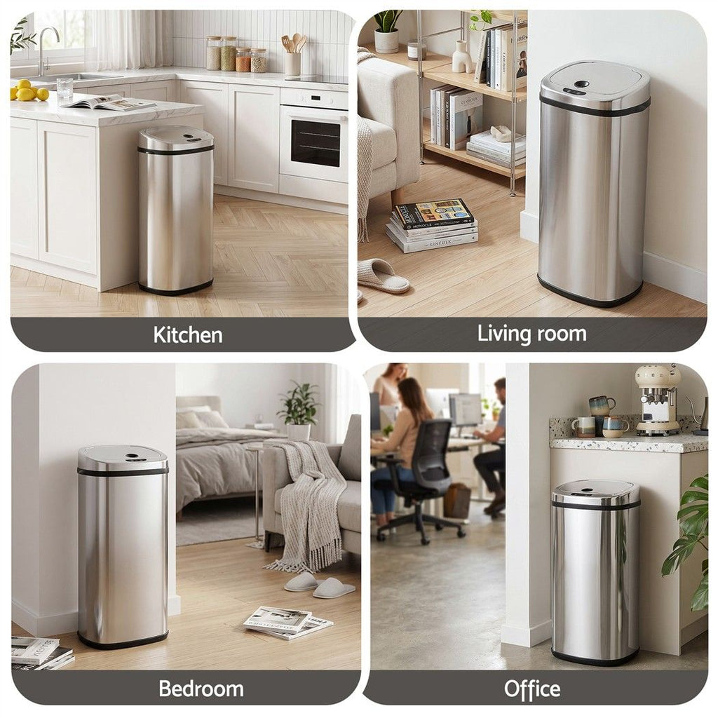 50L Motion Sensor Bin Rubbish Automatic Silver