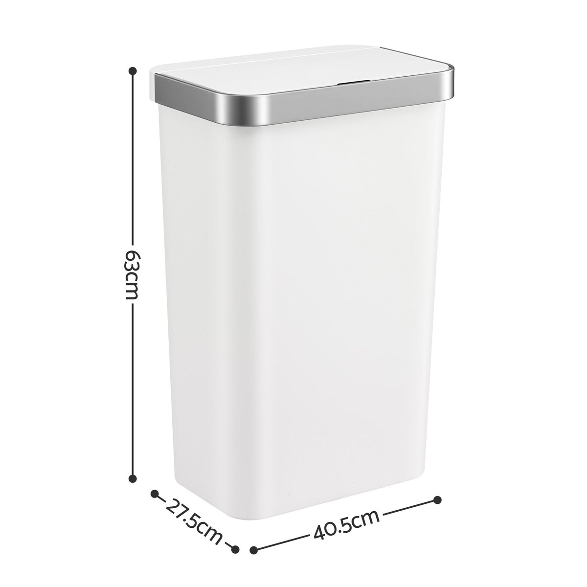 50L Motion Sensor Trash Bin Automatic Kitchen Waste Dustbin White
