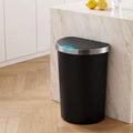 50L Sensor Bin D-Shape Trash Can Kitchen Smart Rubbish Bin Black