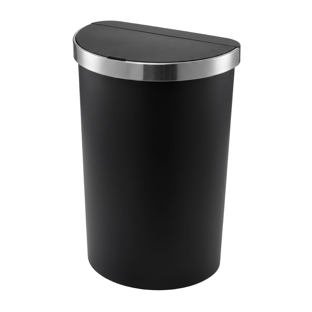 50L Sensor Bin D-Shape Trash Can Kitchen Smart Rubbish Bin Black