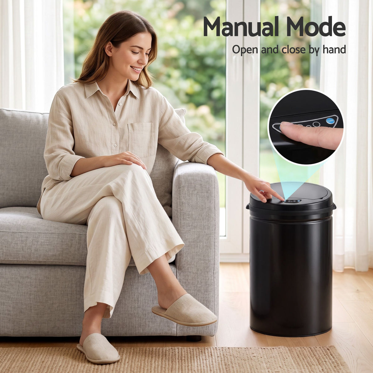 30L Sensor Bin Automatic Touchless Trash Can Garbage Rubbish Black
