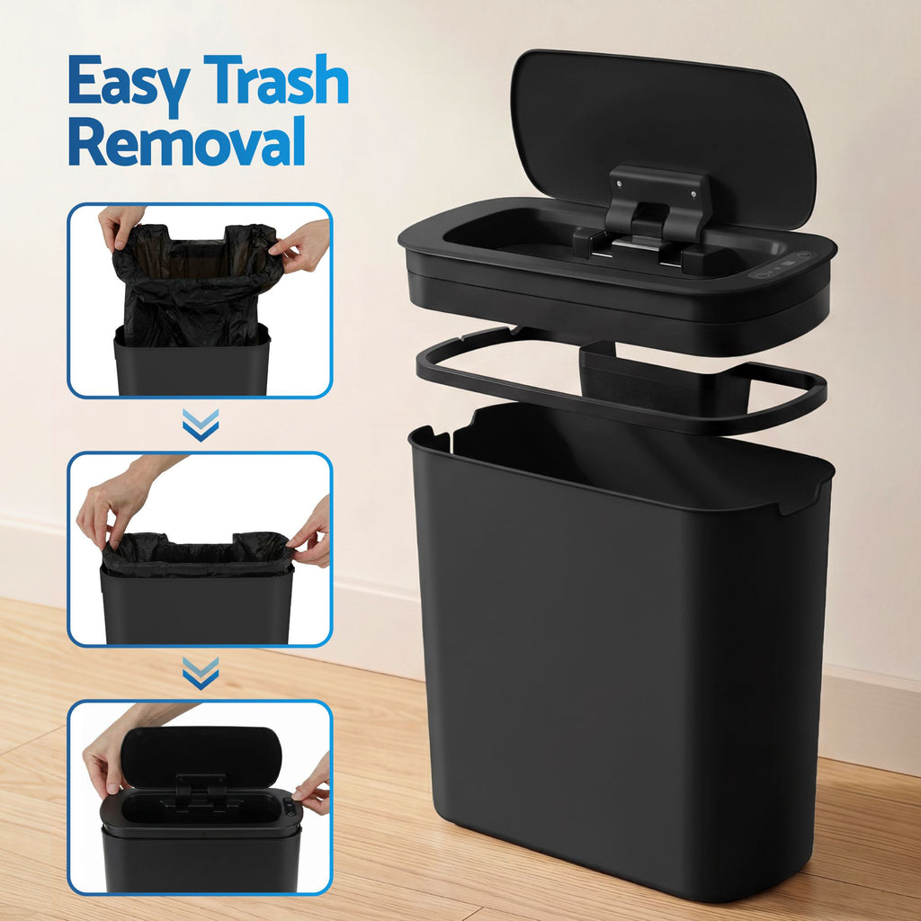 Automatic Trash Bin with Lid 11L Motion Sensor Kitchen Bin Touchless Garbage Can Modern