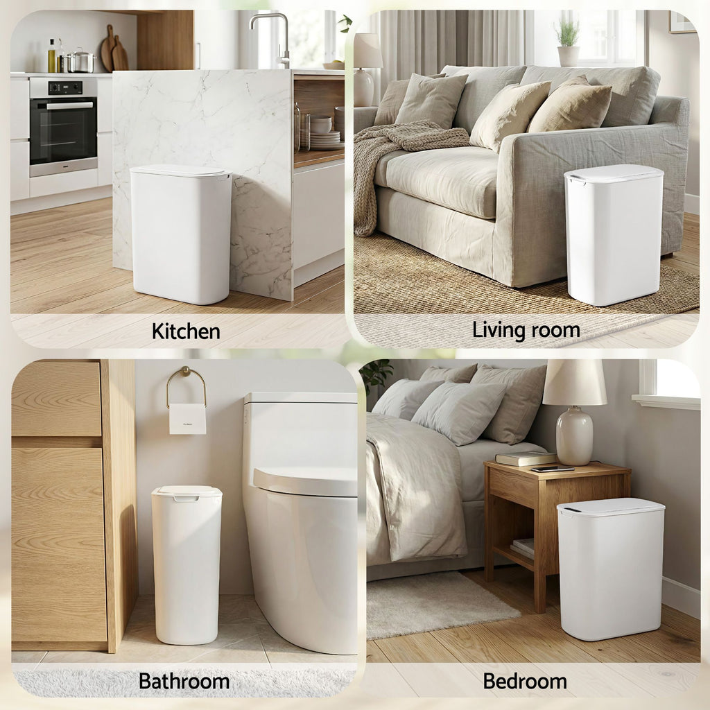 Automatic Trash Bin with Lid 21L Motion Sensor Kitchen Bin Touchless Garbage Can Plastic
