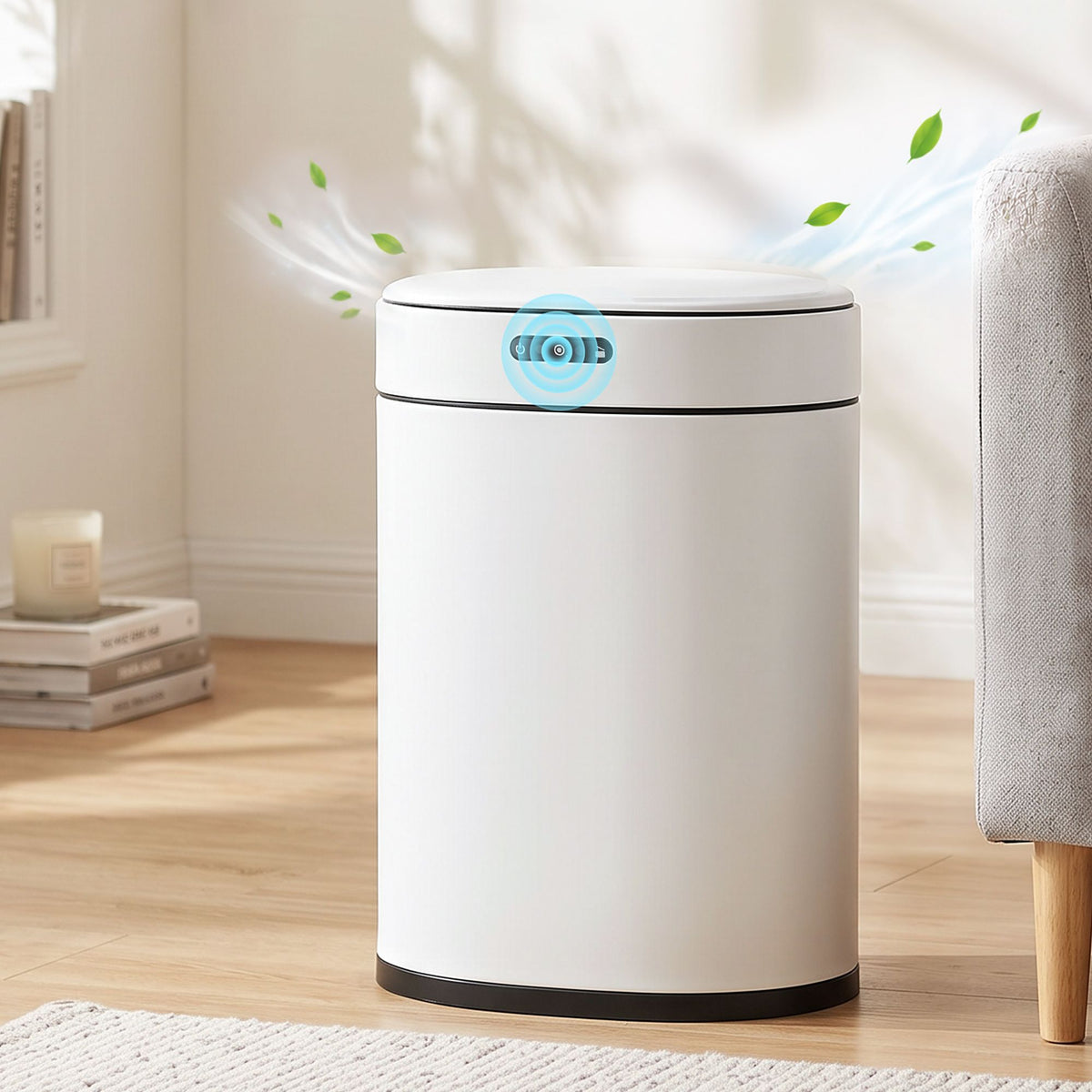 20L Automatic Sensor Bin Touchless Rubbish Waste Bin White Kitchen
