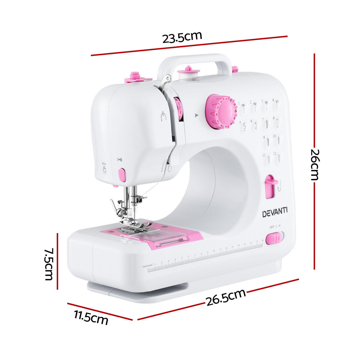 12 Stitches Mini Sewing Machine for Beginners Portable Sewing Machine Kit with LED Lights