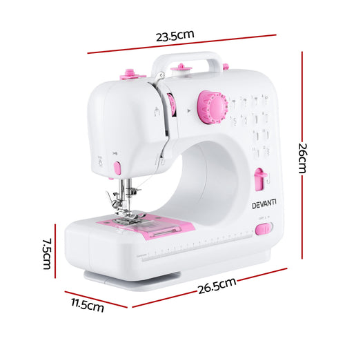 12 Stitches Mini Sewing Machine for Beginners Portable Sewing Machine Kit with LED Lights