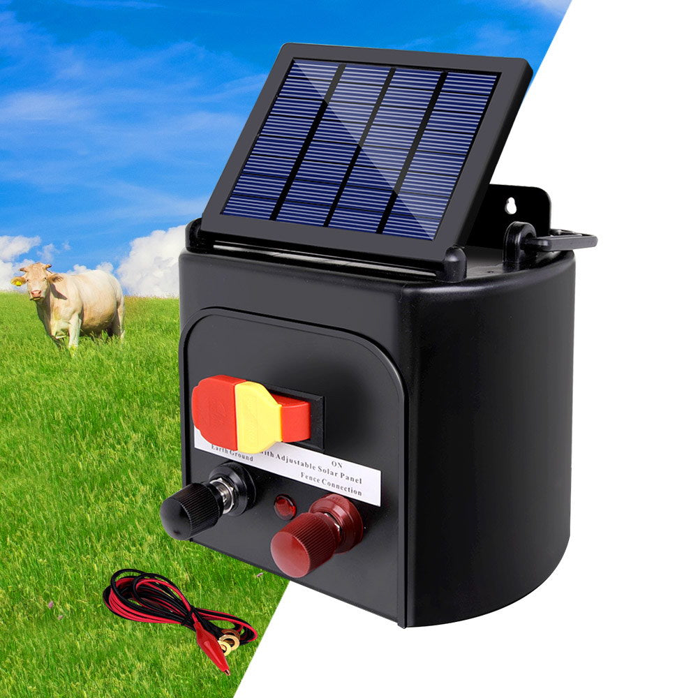 Fence Energiser 5KM Solar Powered 0.15J Electric Fencing Charger