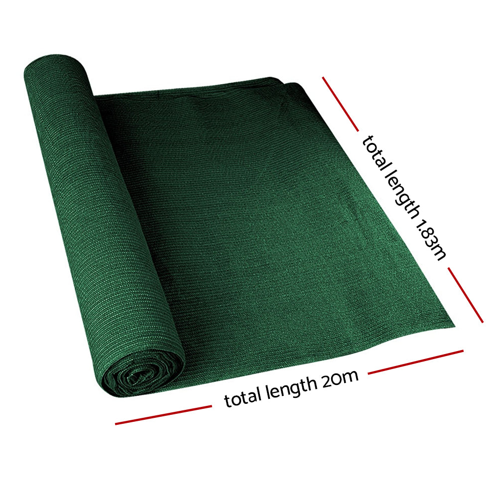 50% Shade Cloth 1.83x20m Shadecloth Sail Heavy Duty Green