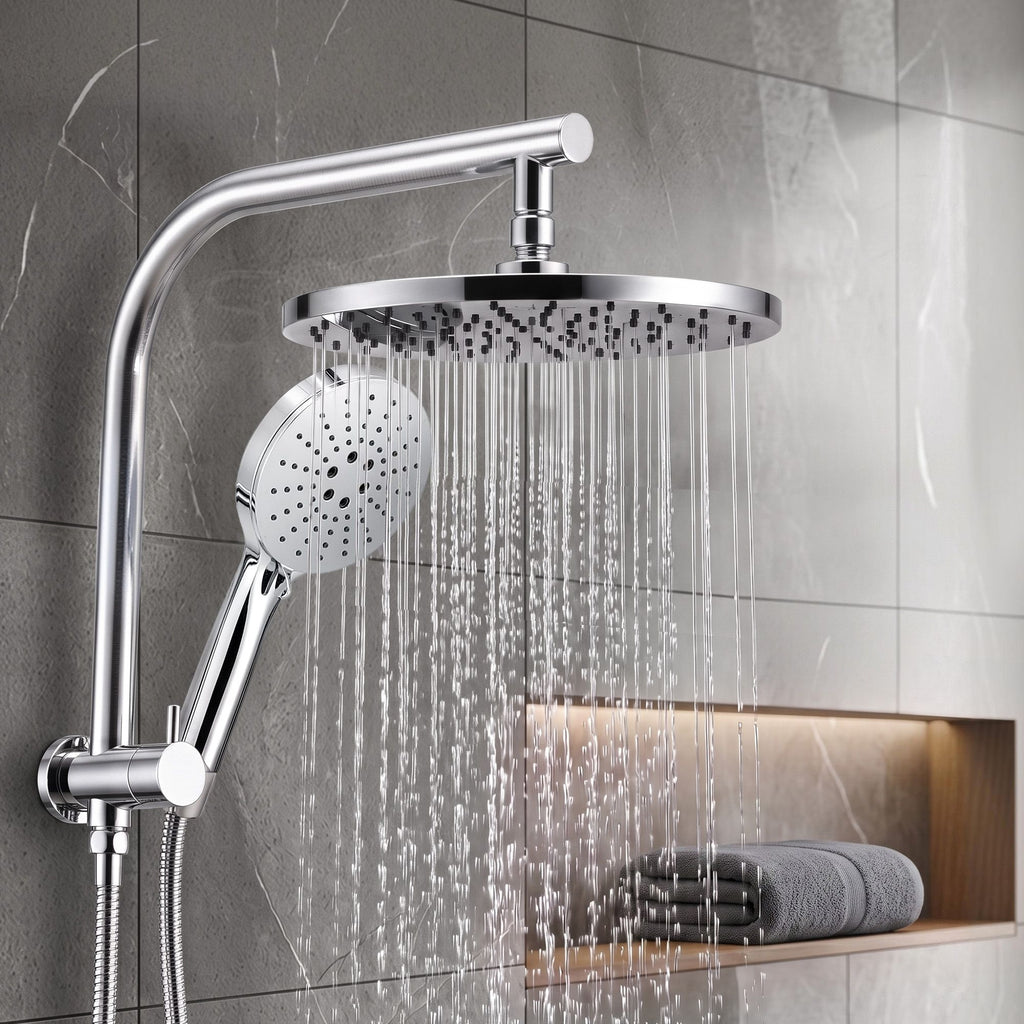 High-Pressure Shower Heads with Anti-burst 1.5m Hose & 304 S.S Rail, Ideal for Bathroom