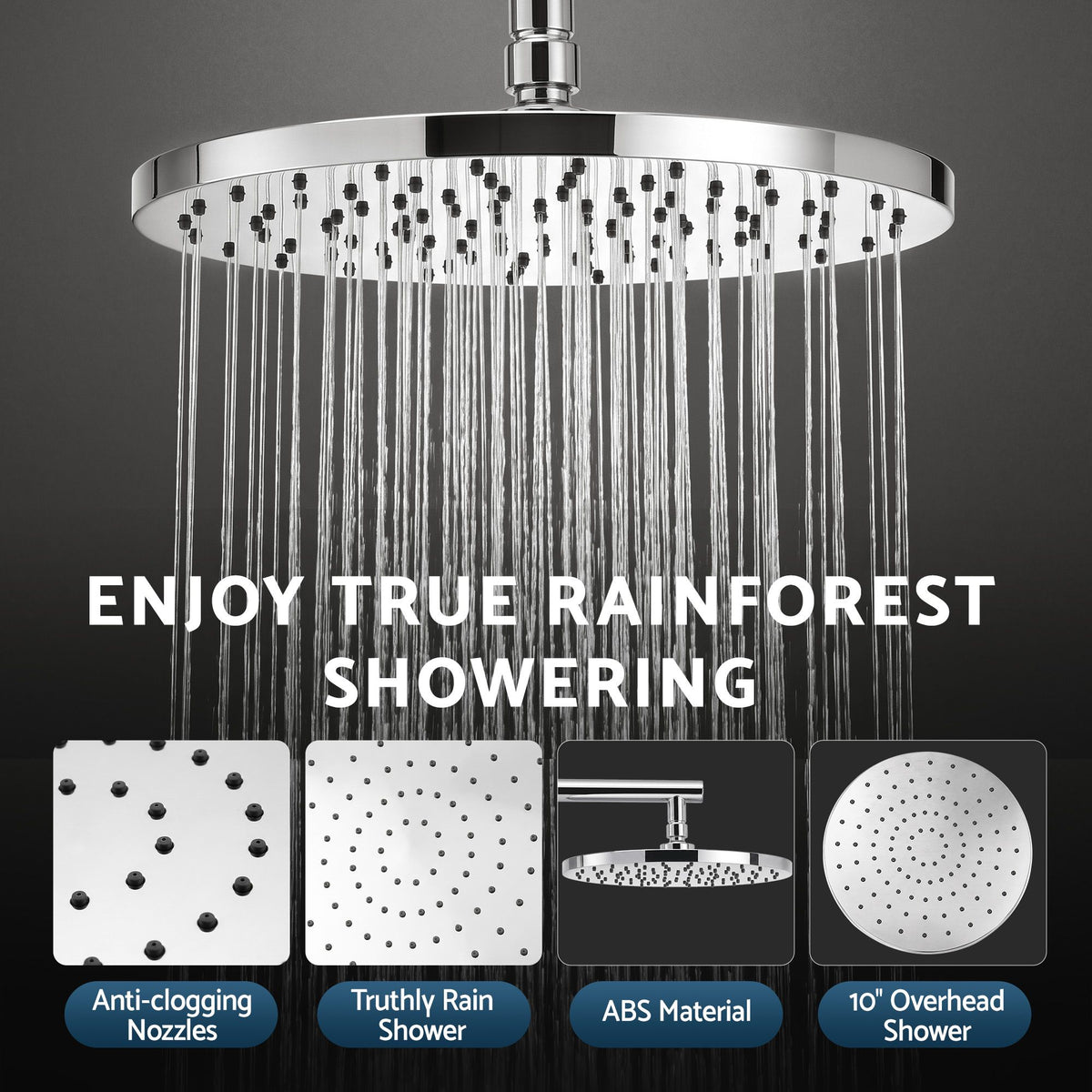 High-Pressure Shower Heads with Anti-burst 1.5m Hose & 304 S.S Rail, Ideal for Bathroom