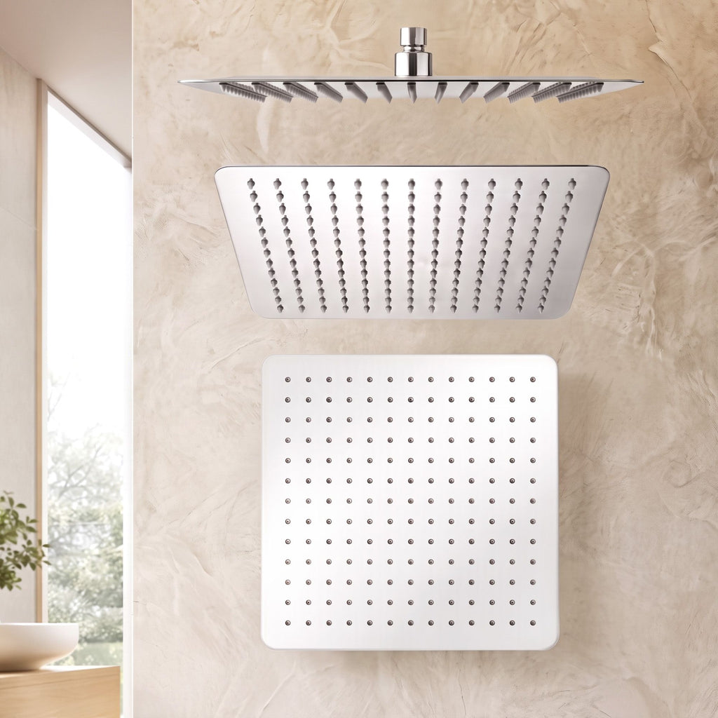 12" Extra Large Rain Shower Head, Air-in Tech for Low Water Pressure, Anti-Clog Silicone