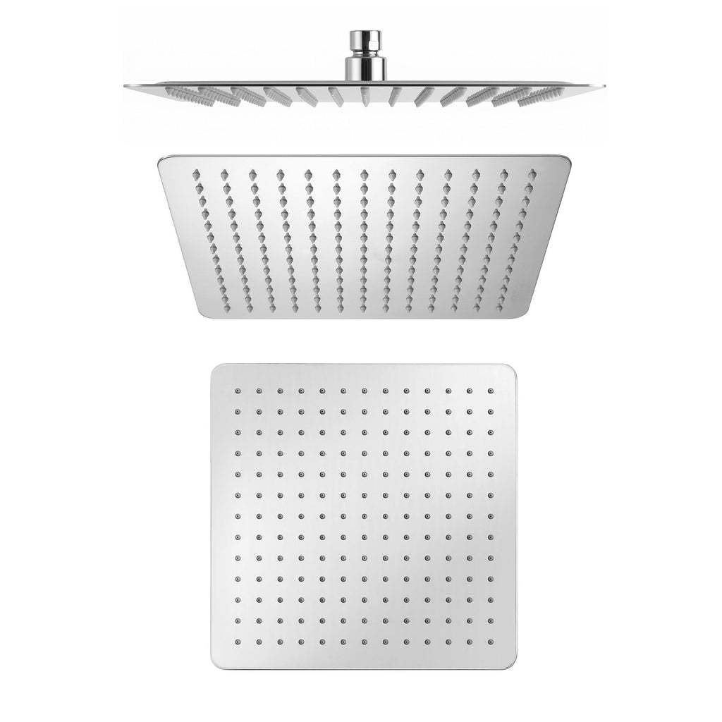 12" Extra Large Rain Shower Head, Air-in Tech for Low Water Pressure, Anti-Clog Silicone
