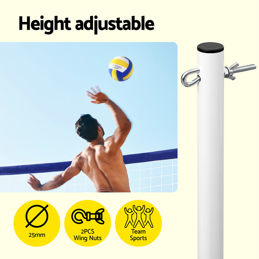 6M Portable Volleyball Net Set Adjustable Height Multi-Sport Net with Ball and Bag
