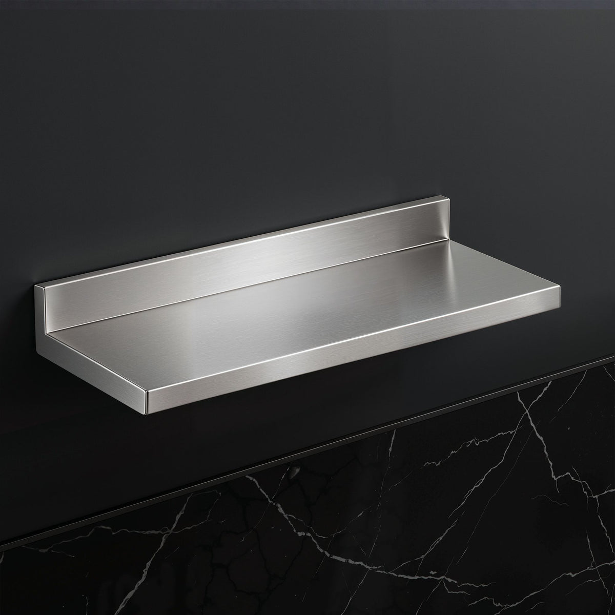 610 x 220mm 430 Stainless Steel L-Shaped Kitchen Wall Shelf