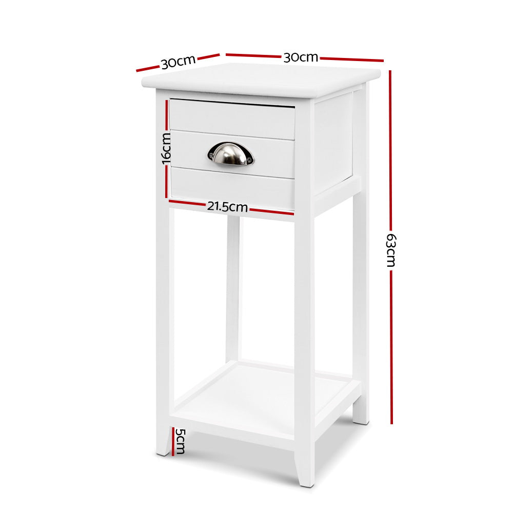 Bedside Table Vintage - THYME White