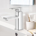 Bathroom Basin Mixer Tap Square Faucet Vanity Laundry Chrome