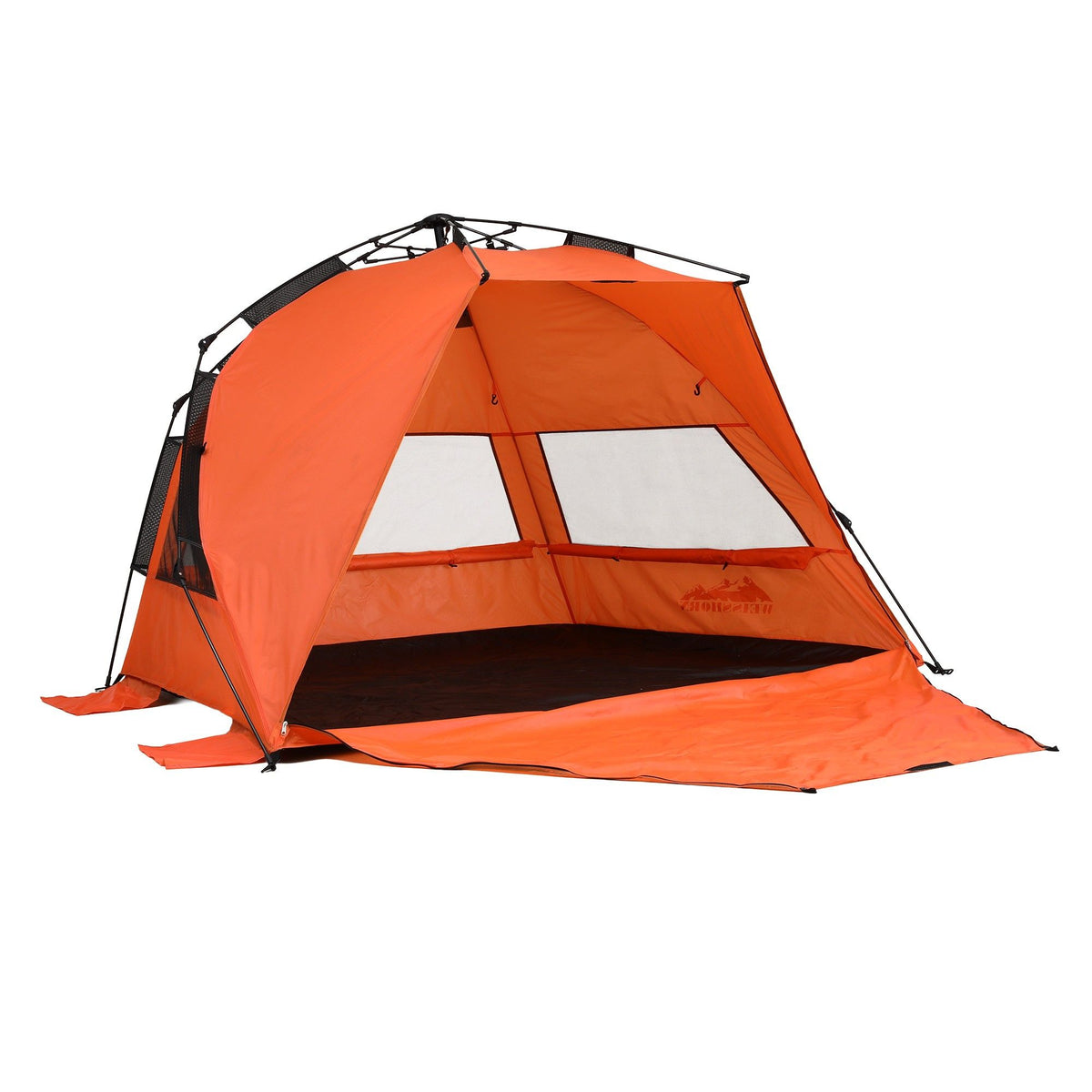 Beach Tent 3-4 Person Pop Up Sun Shade UPF 50 Automatic Outdoor Orange