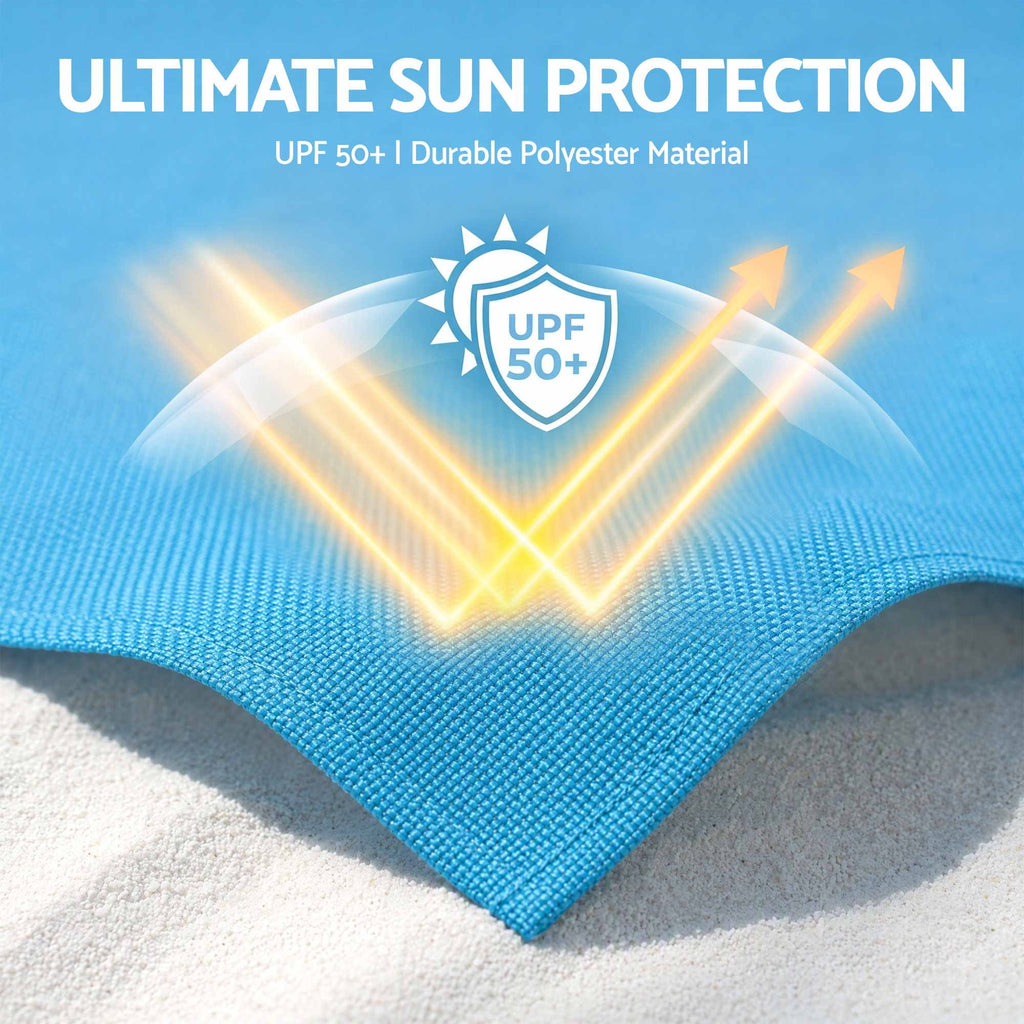 Beach Tent Sun Shelter UPF 50+ Shade 3x3m for 8 Person Outdoor