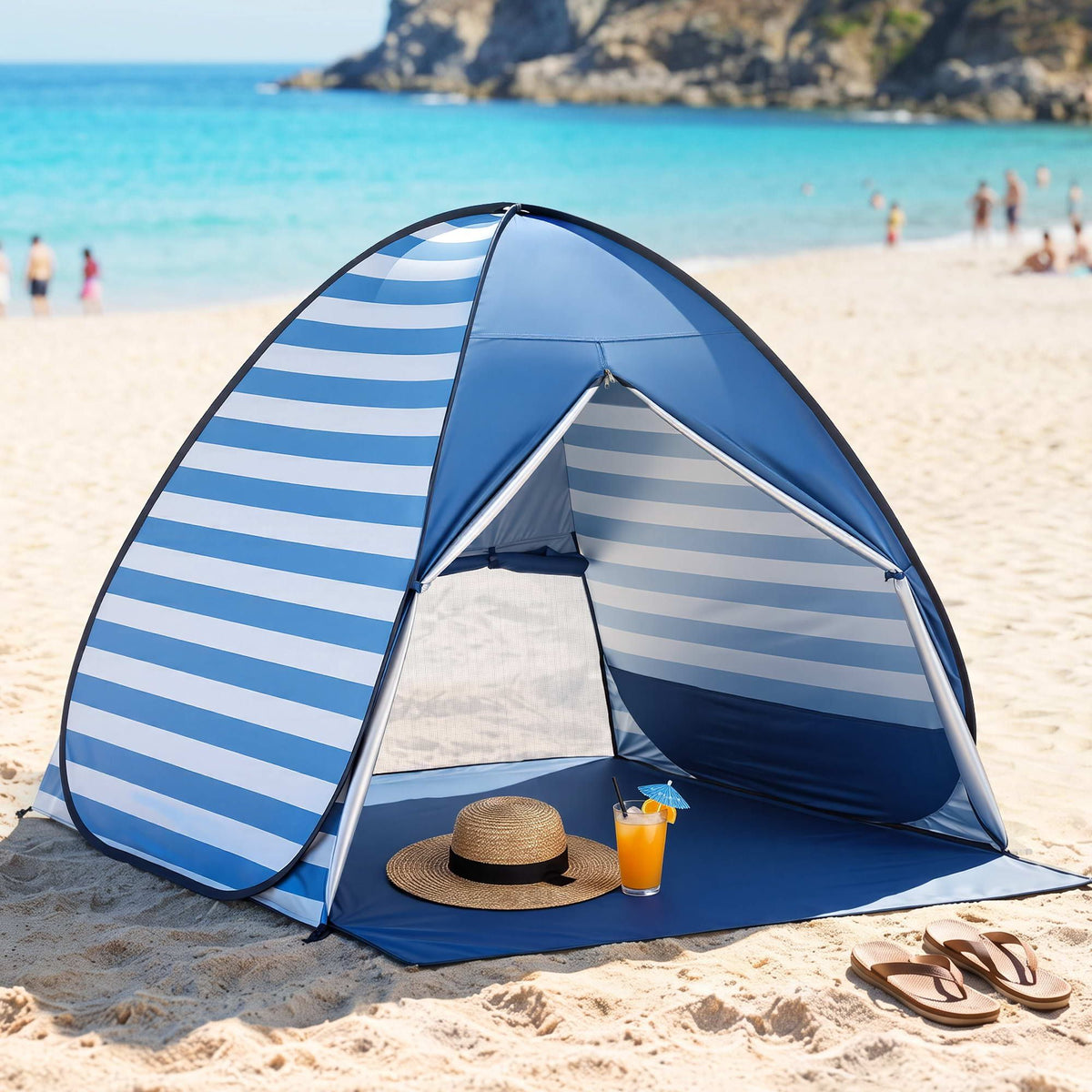 Pop Up Beach Tent UPF50+ Sun Shade 2-3 Person Lightweight