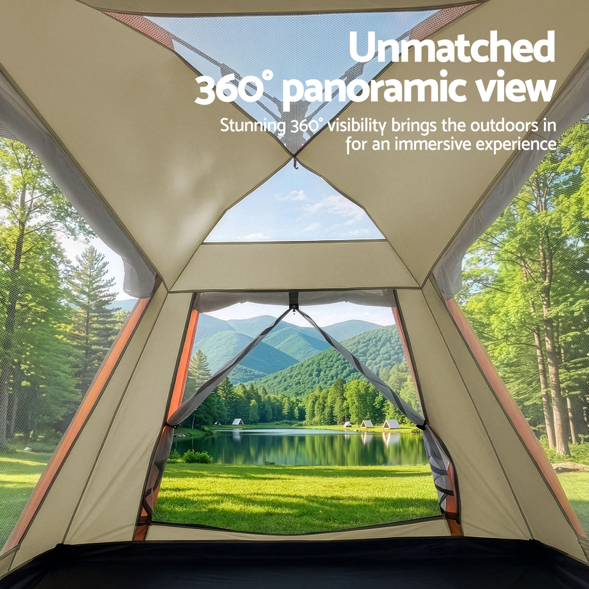 Pop Up Camping Tent 3-4 Person Automatic Tent Instant Setup Waterproof