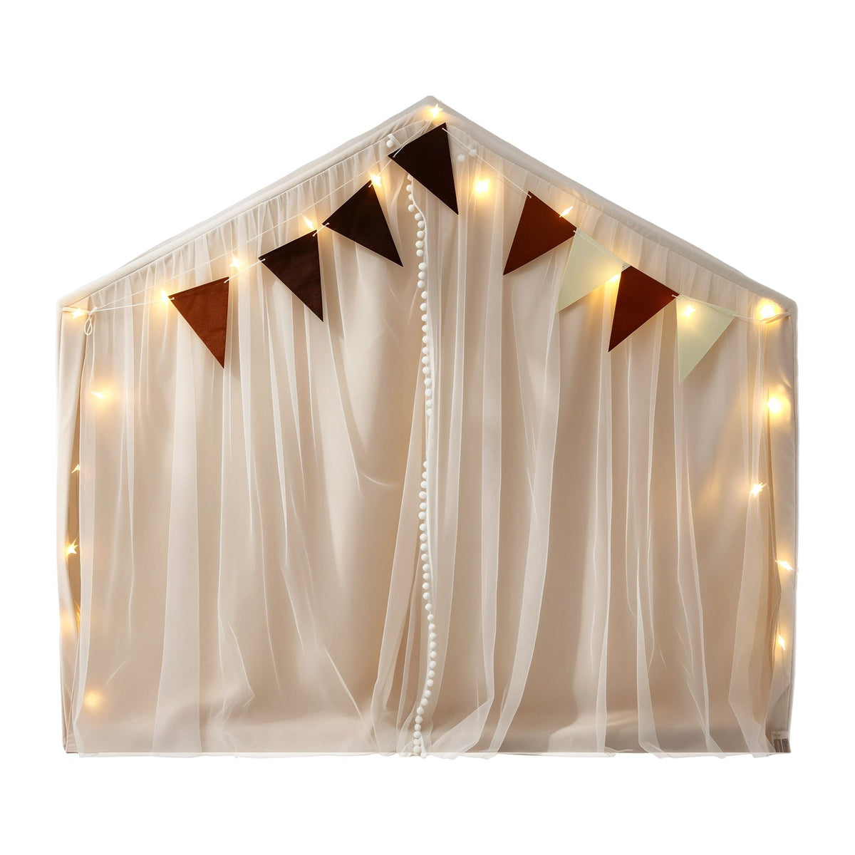 Kids Play Tent with Star Lights Windows Flag 144cmx95cm Playhouse