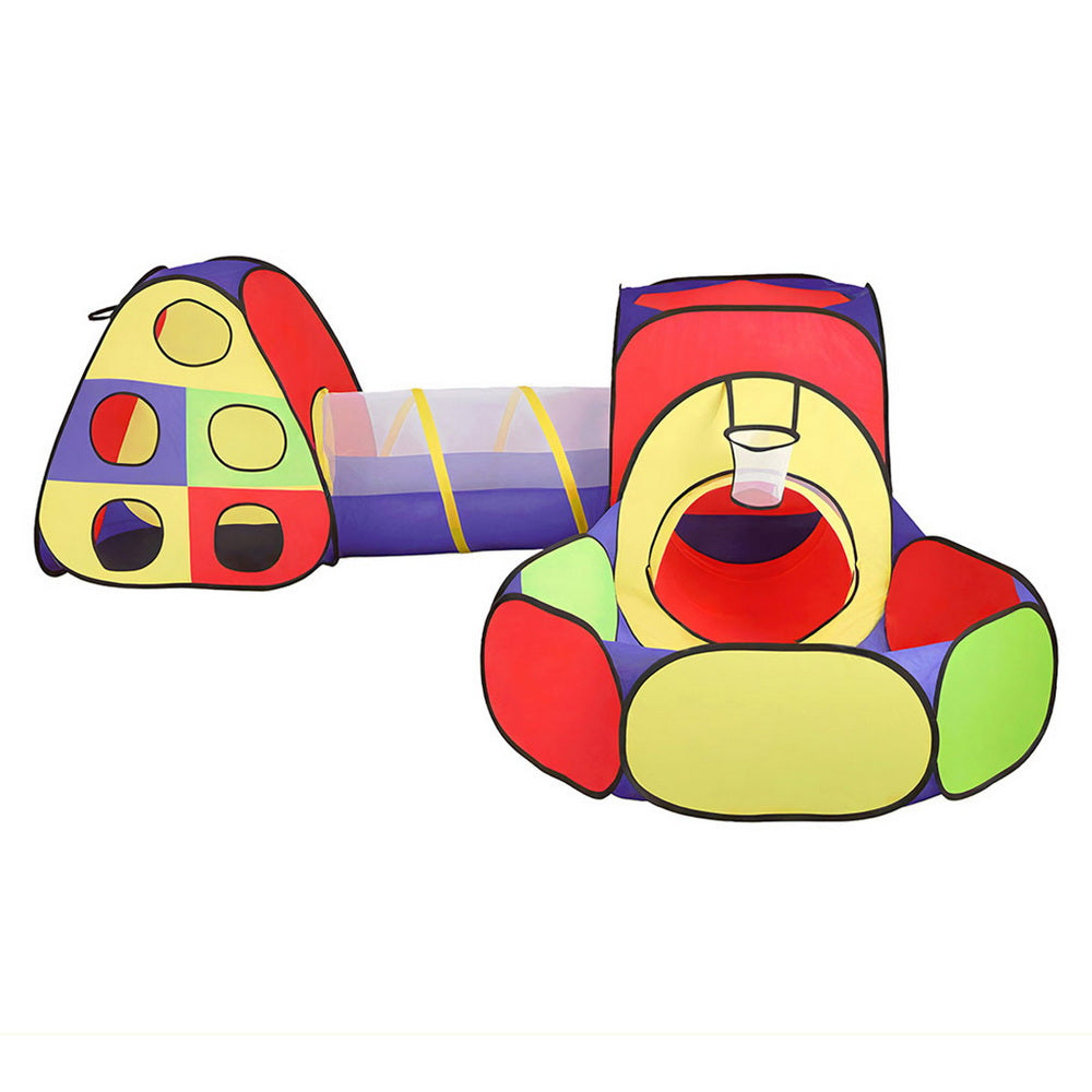 Kids Play Tent Pop Up Teepee Playhouse Ball Pit Crawl Tunnel Basketball Hoop