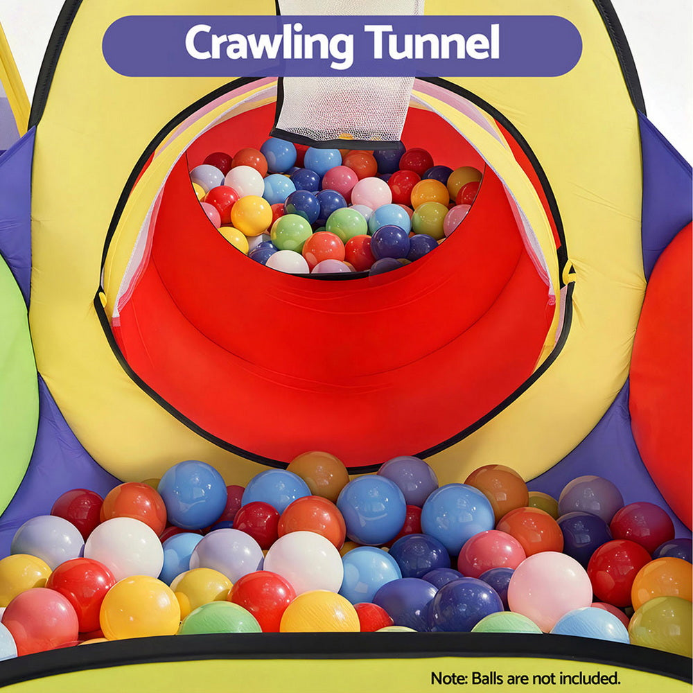 Kids Play Tent Pop Up Teepee Playhouse Ball Pit Crawl Tunnel Basketball Hoop