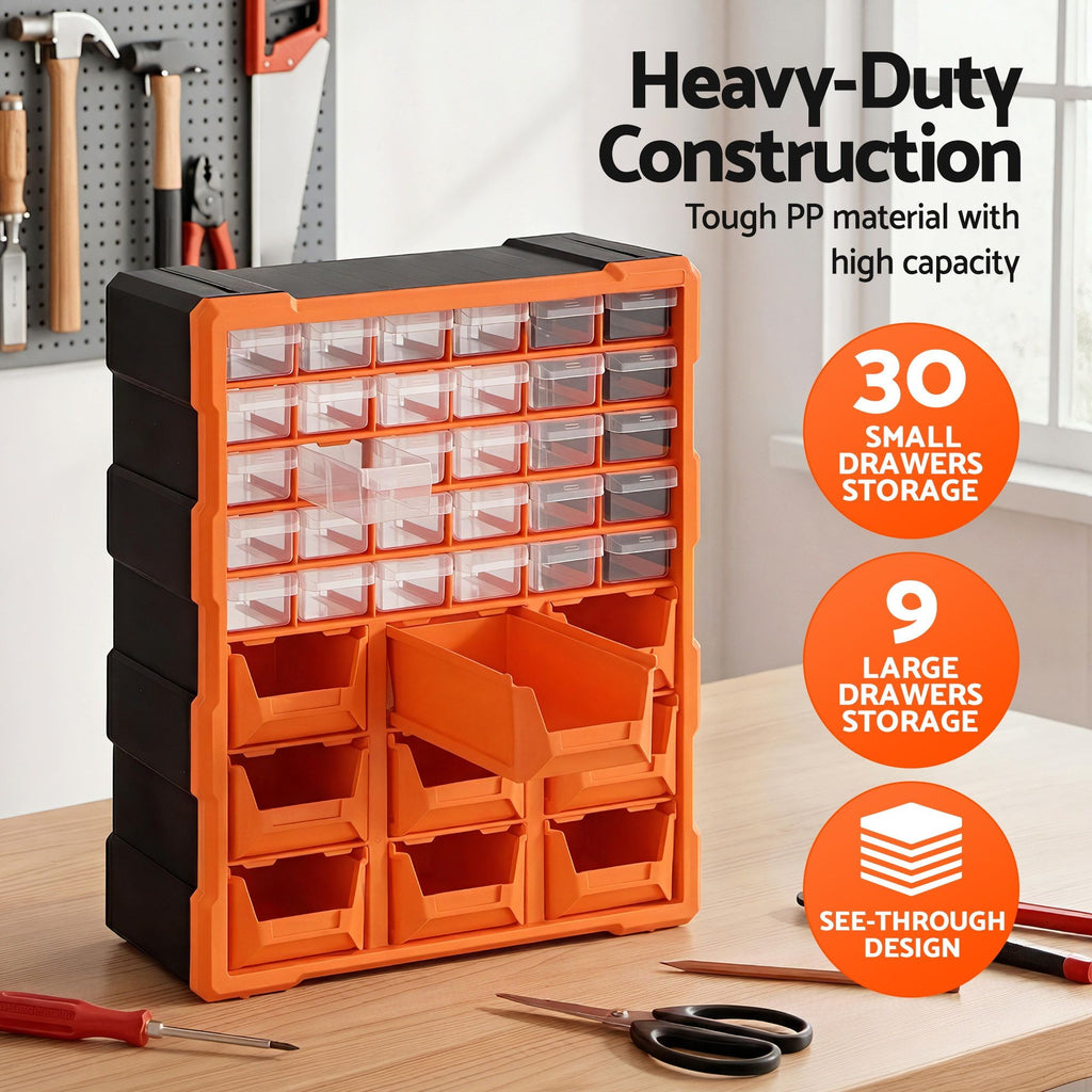 Tool Organizer 39-Drawer Hardware Cabinet Screw Storage Box Anti-Drop