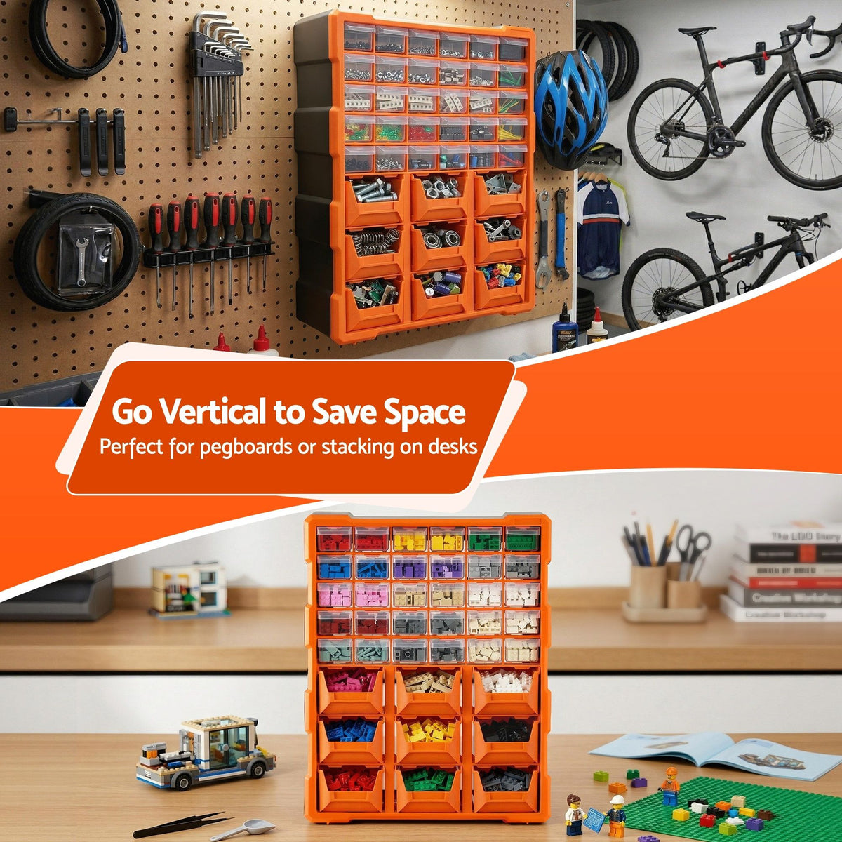 Tool Organizer 39-Drawer Hardware Cabinet Screw Storage Box Anti-Drop