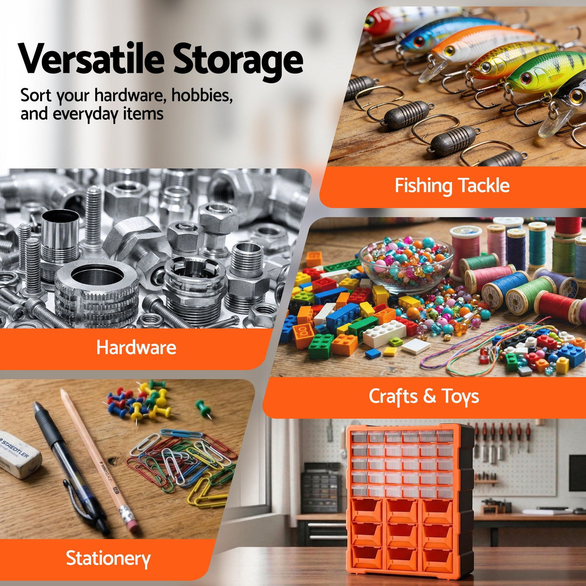 Tool Organizer 39-Drawer Hardware Cabinet Screw Storage Box Anti-Drop