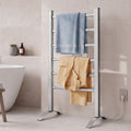 Electric Heated Towel Rail Rack 6 Bars with Timer Clothes Dry Warmer