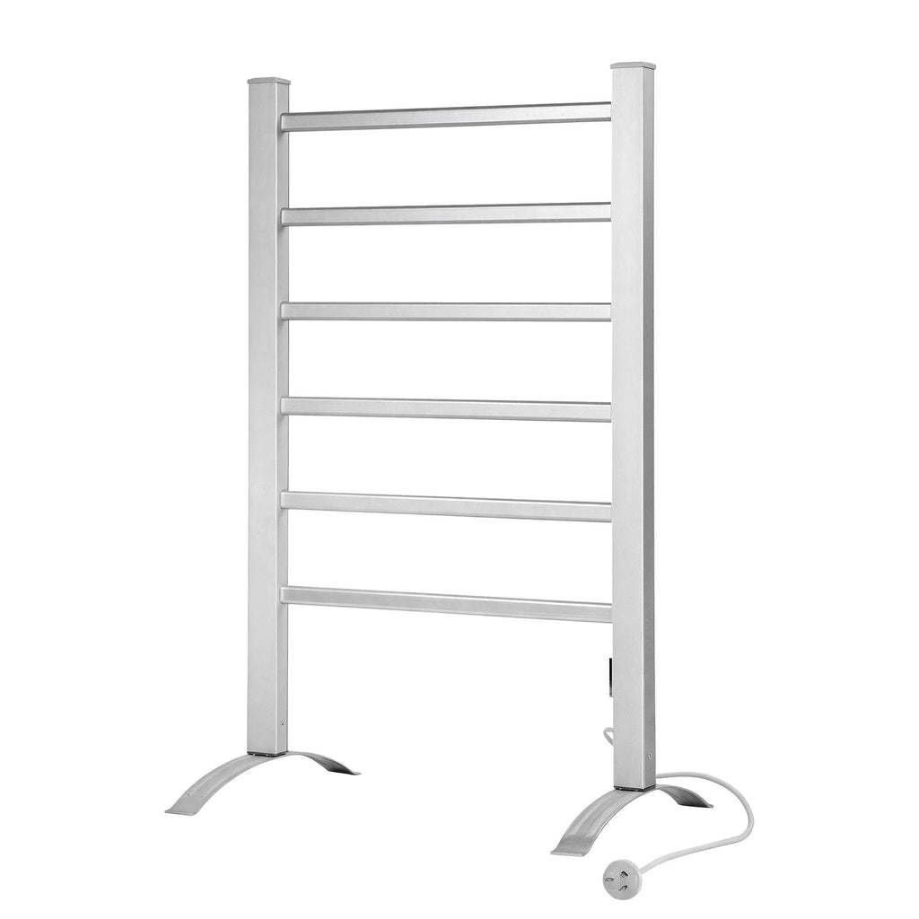 Electric Heated Towel Rail Rack 6 Bars with Timer Clothes Dry Warmer