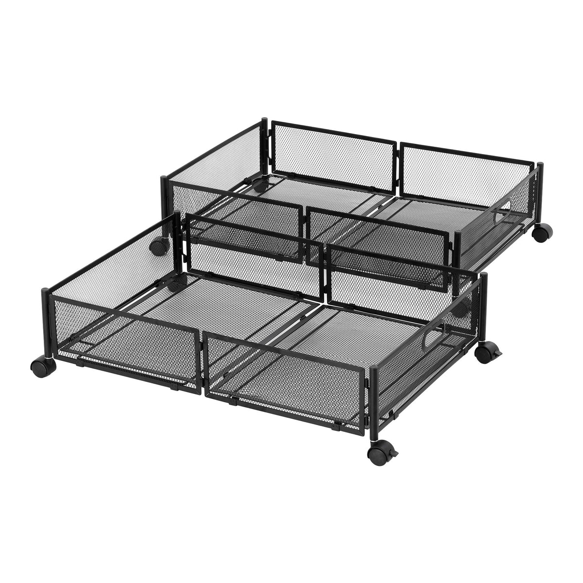 2X Under Bed Storage Containers Metal Boxes Quilt Organiser with Wheels