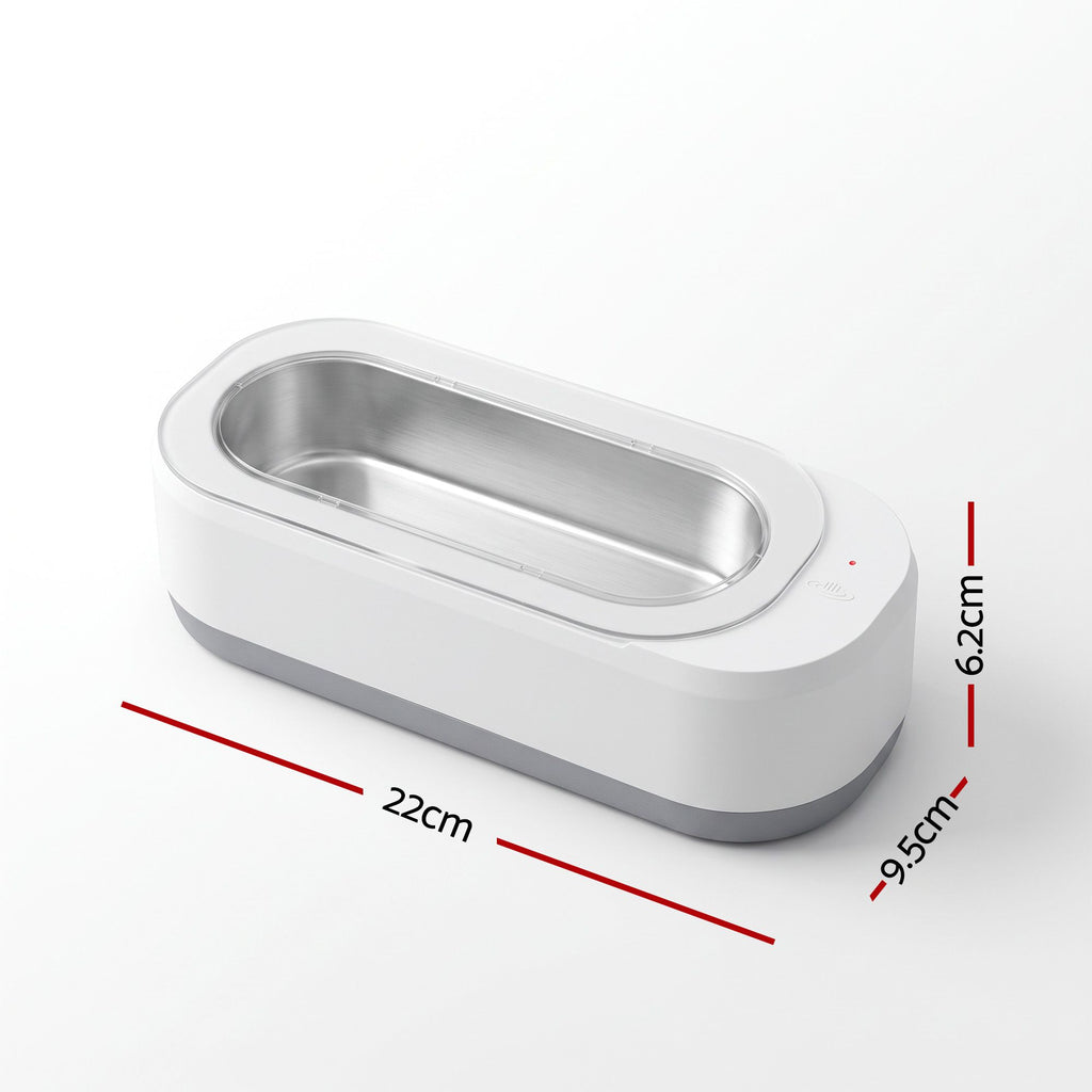 Ultrasonic Jewellery Cleaner 46kHz 400ml Cleaning Machine with Stainless Steel Tank White