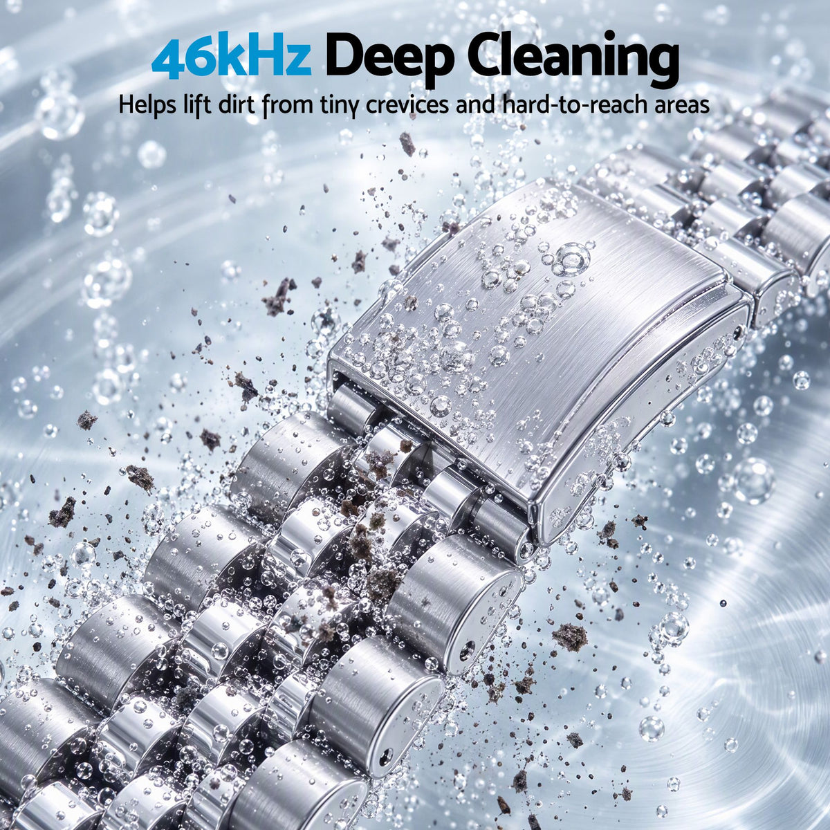 Ultrasonic Jewellery Cleaner 46kHz 400ml Cleaning Machine with Stainless Steel Tank White