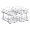 2 Pack Clear Pull Out Cabinet Organiser 2 Tier Storage Drawers