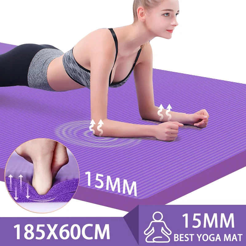 Thickened Anti-Slip Yoga Mat Exercise Pilates Foam Mat