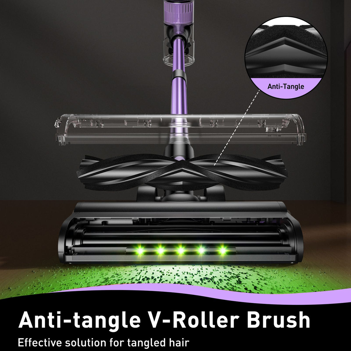 Cordless Vacuum Cleaner, 10 in 1 Stick Vacuum with Powerful Suction, Hose, Green LED