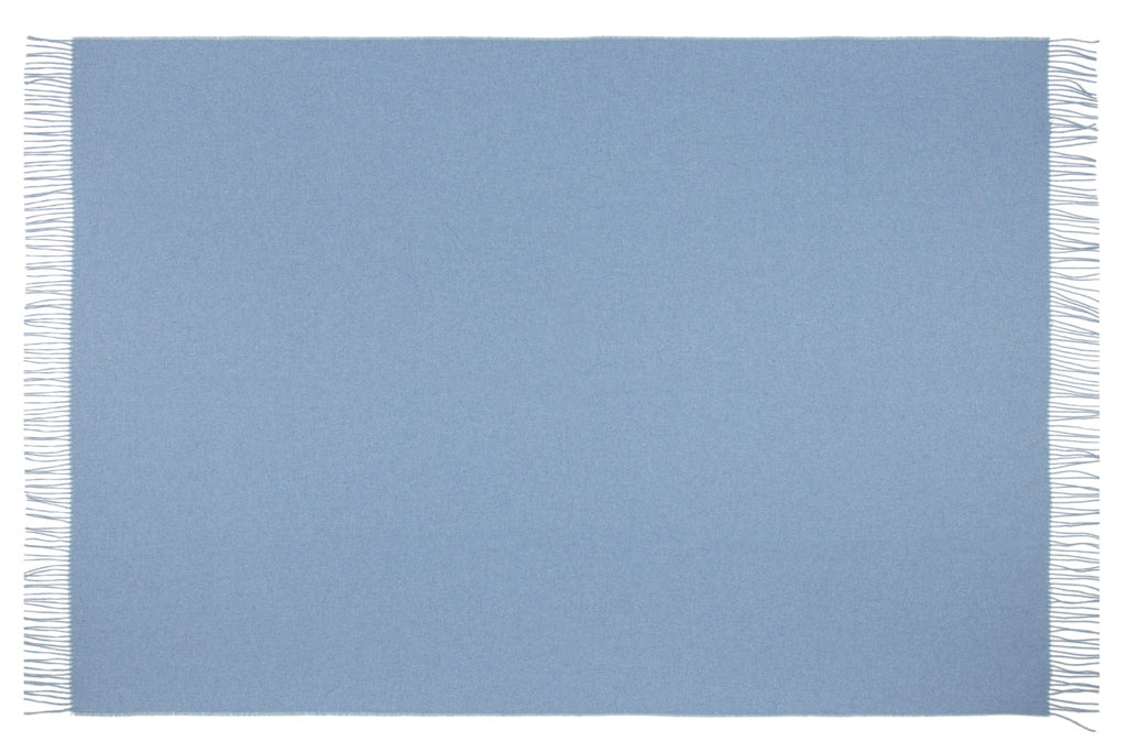 Fine Wool Blend Throw – Blue